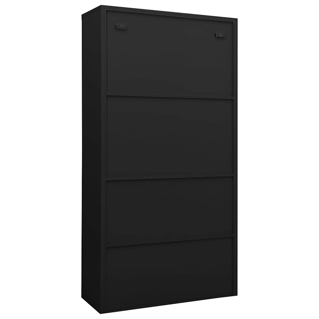 vidaXL Office Cabinet Black 90x40x180 cm Steel 4