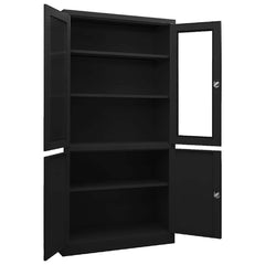 vidaXL Office Cabinet Black 90x40x180 cm Steel 5