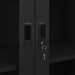 vidaXL Office Cabinet Black 90x40x180 cm Steel 6