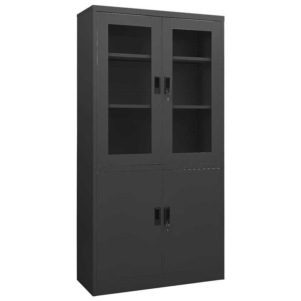 vidaXL Office Cabinet Anthracite 90x40x180 cm Steel 1