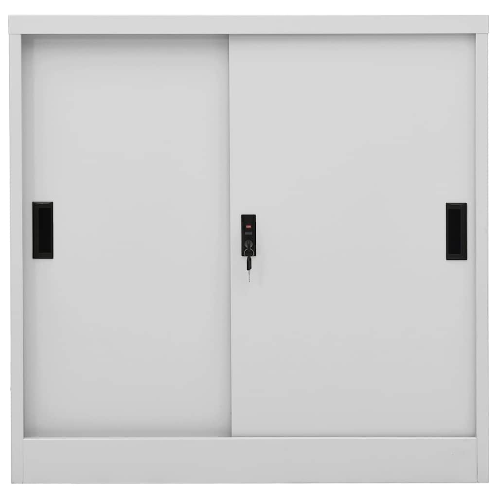 vidaXL Office Cabinet with Sliding Door Light Grey 90x40x90 cm Steel 2