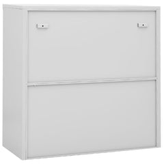 vidaXL Office Cabinet with Sliding Door Light Grey 90x40x90 cm Steel 5