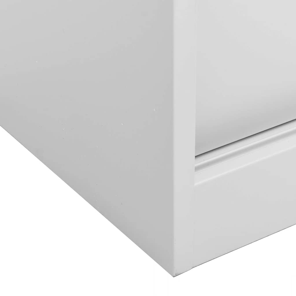 vidaXL Office Cabinet with Sliding Door Light Grey 90x40x90 cm Steel 6