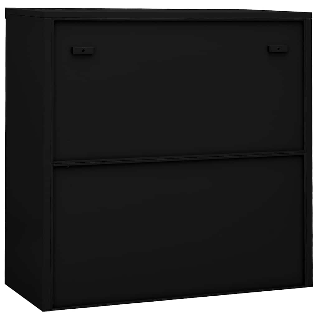 vidaXL Office Cabinet with Sliding Door Black 90x40x90 cm Steel 5