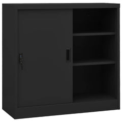 vidaXL Office Cabinet with Sliding Door Anthracite 90x40x90 cm Steel 1