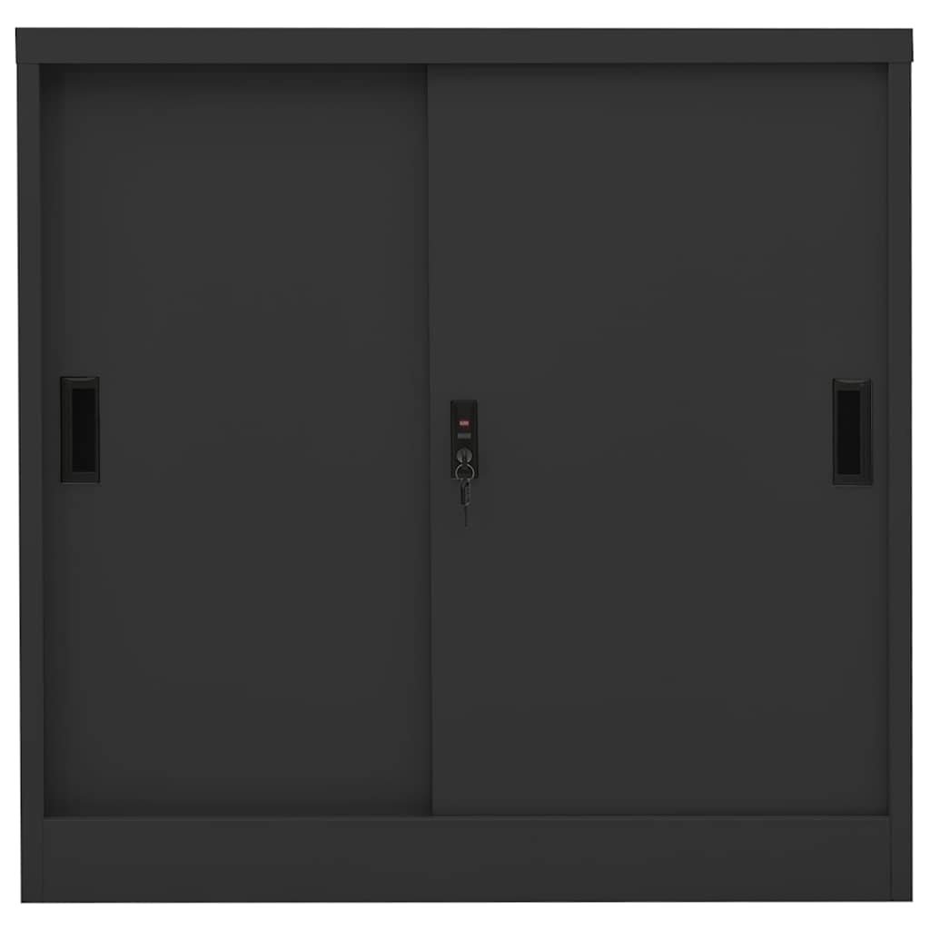 vidaXL Office Cabinet with Sliding Door Anthracite 90x40x90 cm Steel 2