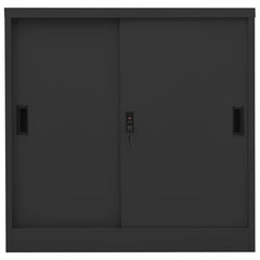 vidaXL Office Cabinet with Sliding Door Anthracite 90x40x90 cm Steel 2
