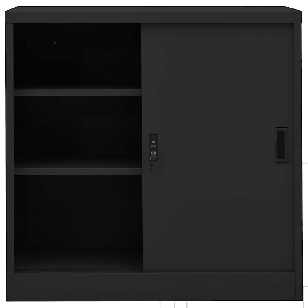 vidaXL Office Cabinet with Sliding Door Anthracite 90x40x90 cm Steel 3