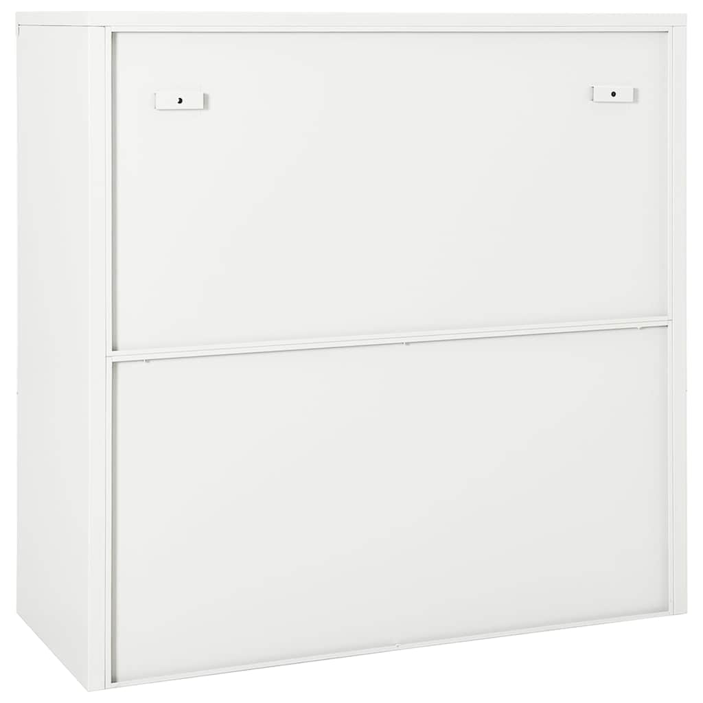 vidaXL Sliding Door Cabinet White 90x40x90 cm Steel 4