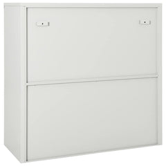vidaXL Sliding Door Cabinet Light Grey 90x40x90 cm Steel 4