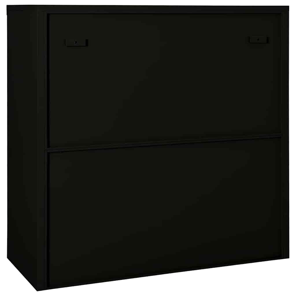 vidaXL Sliding Door Cabinet Black 90x40x90 cm Steel 4