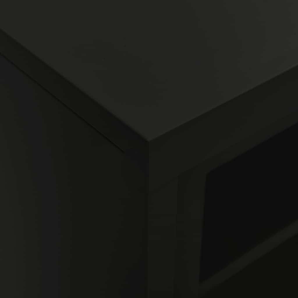 vidaXL Sliding Door Cabinet Black 90x40x90 cm Steel 6