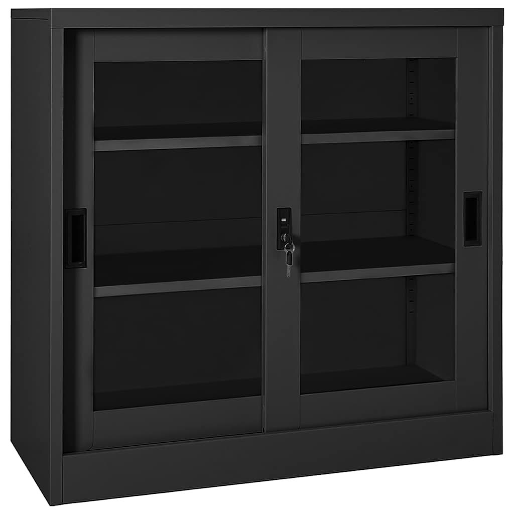 vidaXL Sliding Door Cabinet Anthracite 90x40x90 cm Steel 1