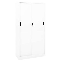 vidaXL Office Cabinet with Sliding Door White 90x40x180 cm Steel 1