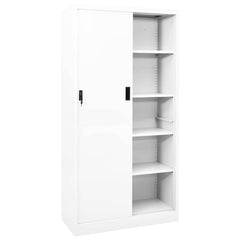 vidaXL Office Cabinet with Sliding Door White 90x40x180 cm Steel 2