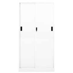 vidaXL Office Cabinet with Sliding Door White 90x40x180 cm Steel 4