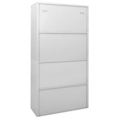 vidaXL Office Cabinet with Sliding Door Light Grey 90x40x180 cm Steel 6