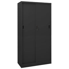 vidaXL Office Cabinet with Sliding Door Anthracite 90x40x180 cm Steel 1