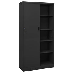 vidaXL Office Cabinet with Sliding Door Anthracite 90x40x180 cm Steel 2