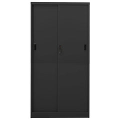 vidaXL Office Cabinet with Sliding Door Anthracite 90x40x180 cm Steel 4