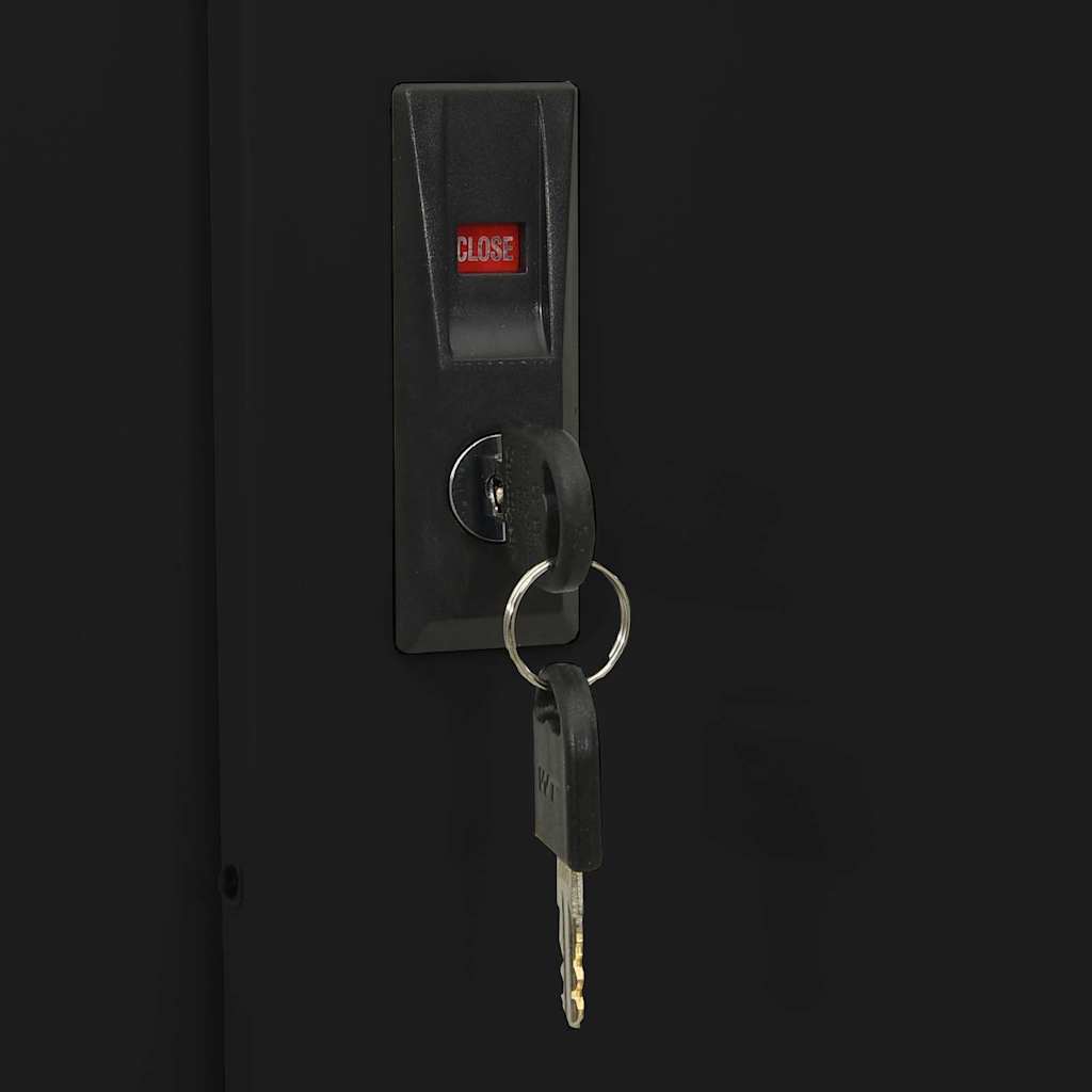 vidaXL Office Cabinet with Sliding Door Black 90x40x180 cm Steel 6