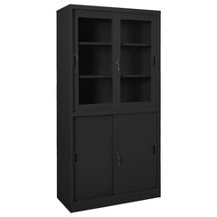 vidaXL Office Cabinet with Sliding Door Anthracite 90x40x180 cm Steel 1