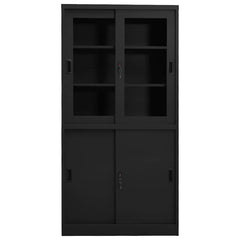 vidaXL Office Cabinet with Sliding Door Anthracite 90x40x180 cm Steel 2