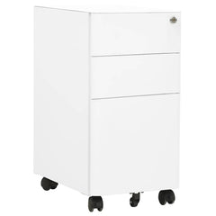 Mobile File Cabinet 30x45x59 cm Steel White