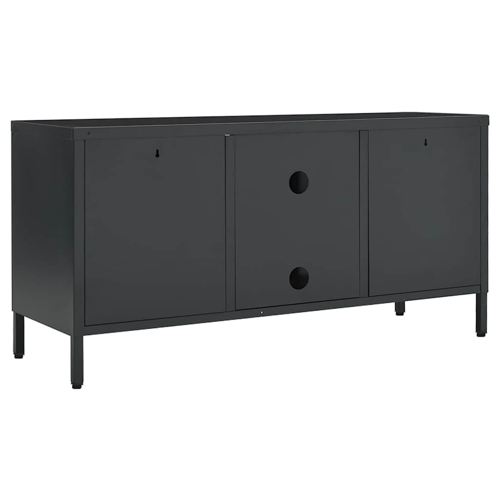 TV Cabinet 105x35x52 cm Steel and Glass Anthracite