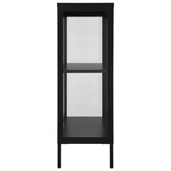 Sideboard 75x35x105 cm Steel and Glass Black