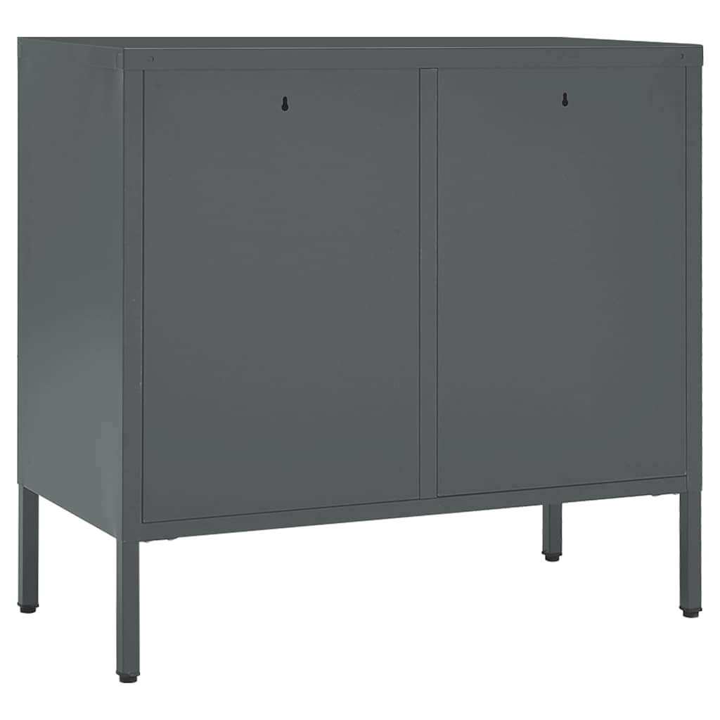 Sideboard 75x35x70 cm Steel and Tempered Glass Anthracite