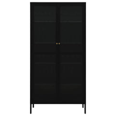 vidaXL Display Cabinet Black 90x40x180 cm Steel and Tempered Glass 3