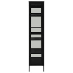 vidaXL Display Cabinet Black 90x40x180 cm Steel and Tempered Glass 4