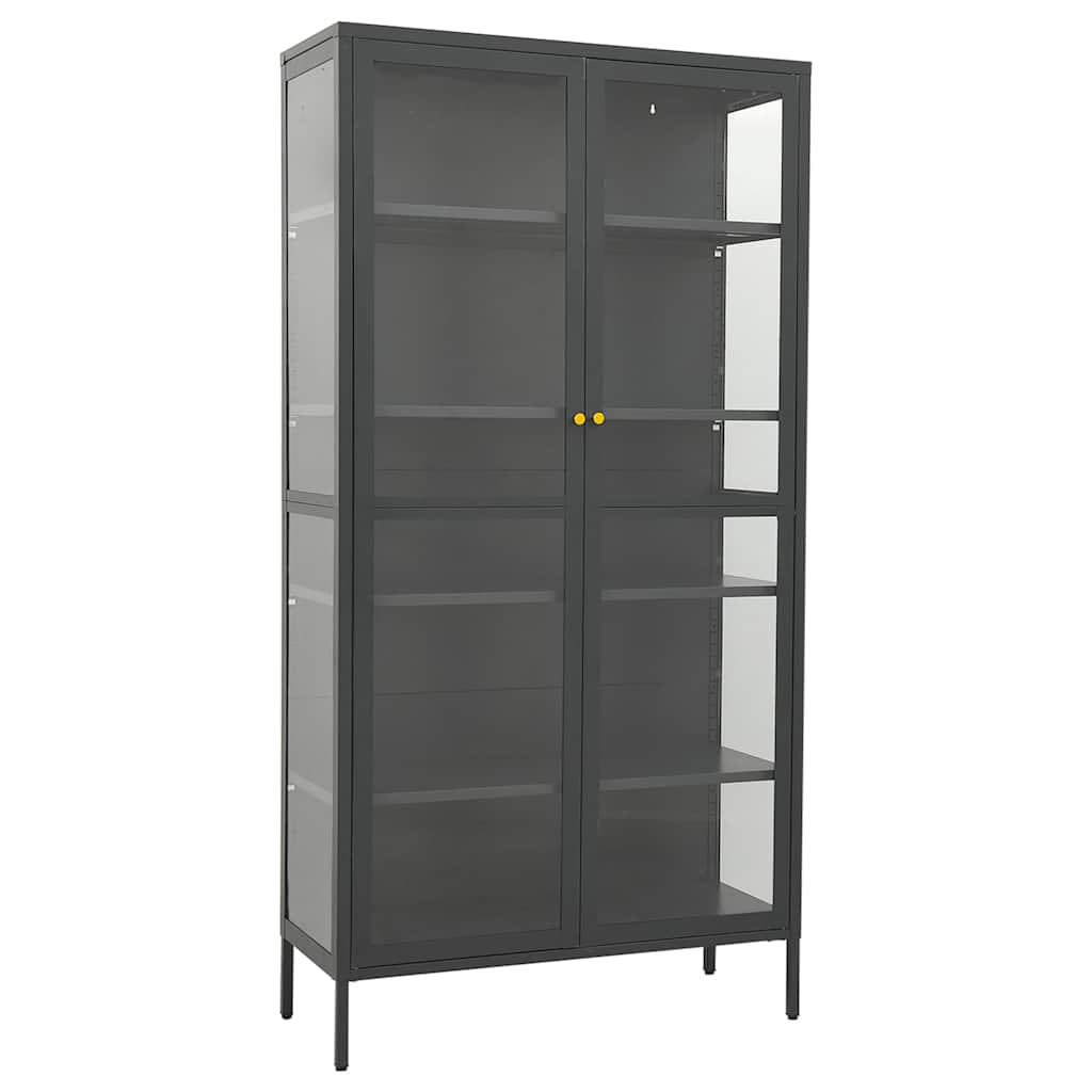 vidaXL Display Cabinet Anthracite 90x40x180 cm Steel and Tempered Glass 2