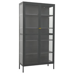 vidaXL Display Cabinet Anthracite 90x40x180 cm Steel and Tempered Glass 2