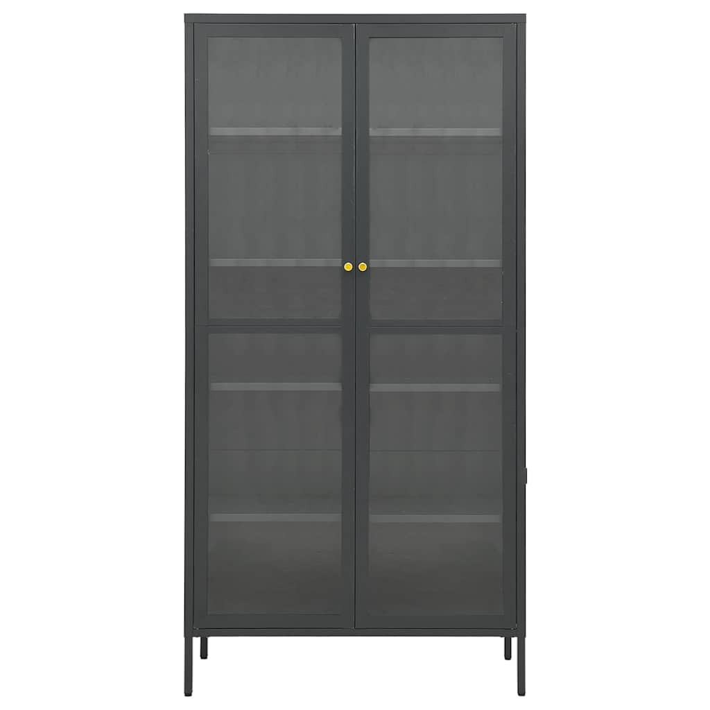 vidaXL Display Cabinet Anthracite 90x40x180 cm Steel and Tempered Glass 4