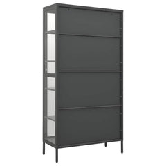 vidaXL Display Cabinet Anthracite 90x40x180 cm Steel and Tempered Glass 6