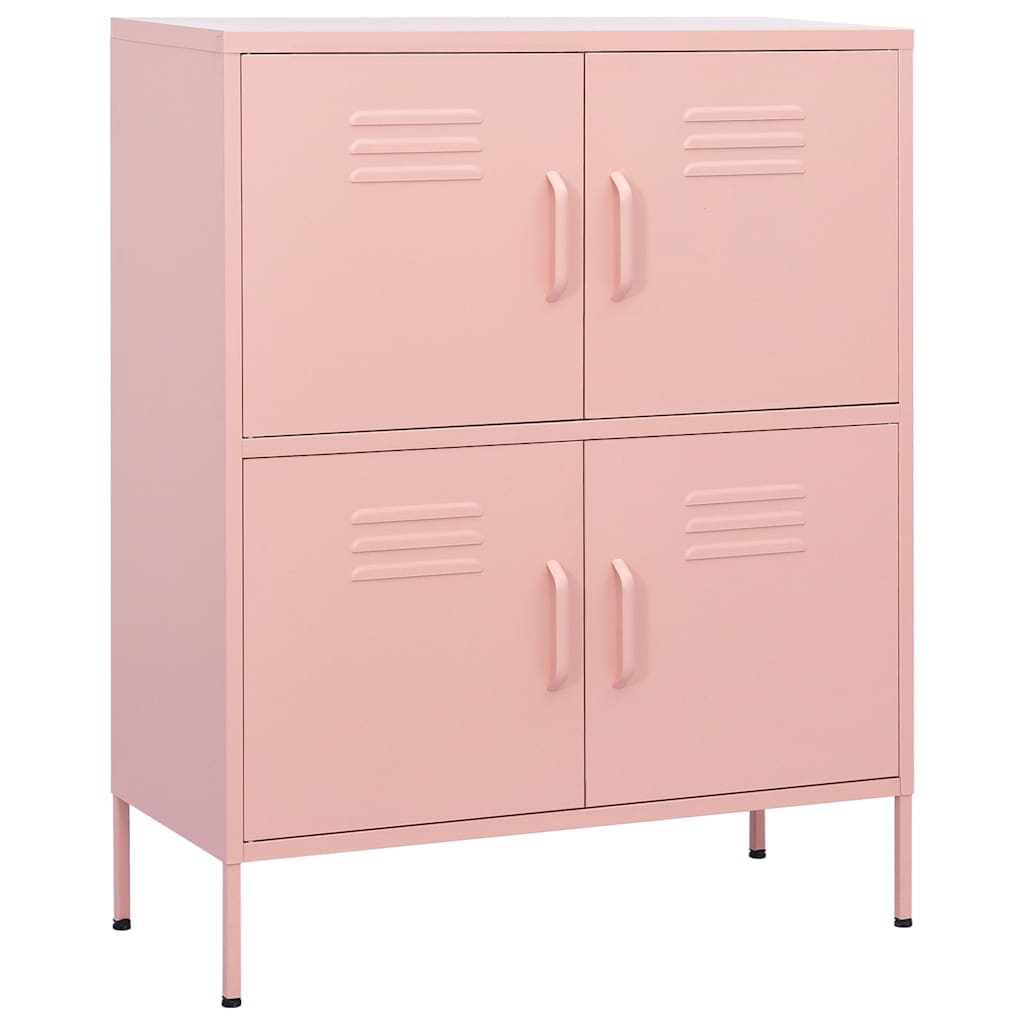 vidaXL Storage Cabinet Pink 80x35x101.5 cm Steel 2