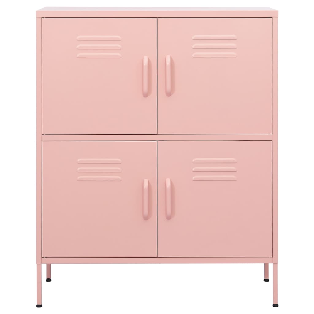 vidaXL Storage Cabinet Pink 80x35x101.5 cm Steel 3
