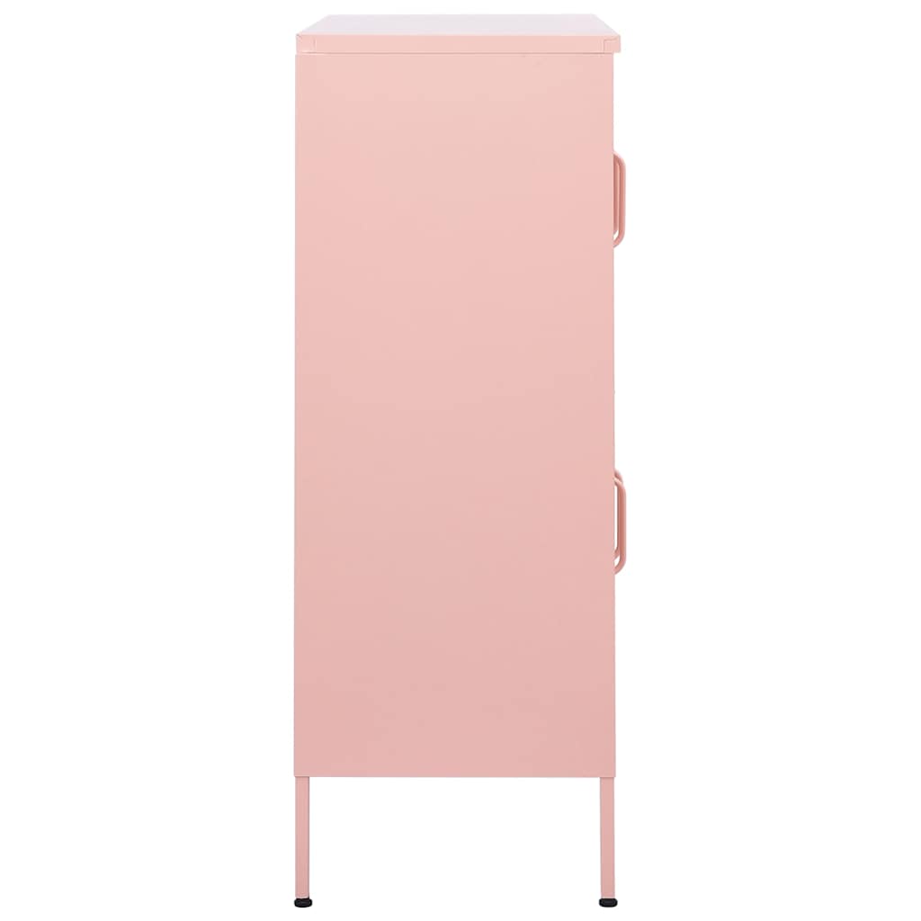 vidaXL Storage Cabinet Pink 80x35x101.5 cm Steel 4