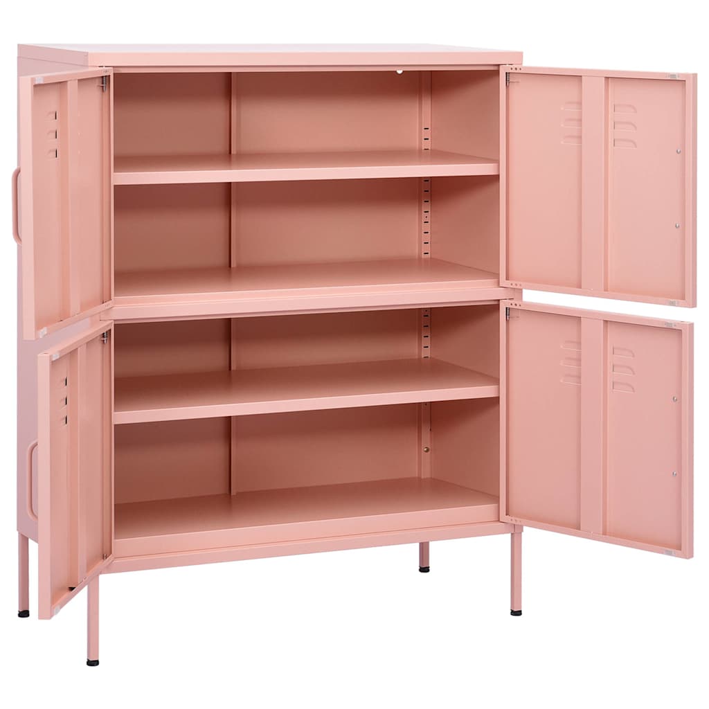 vidaXL Storage Cabinet Pink 80x35x101.5 cm Steel 6