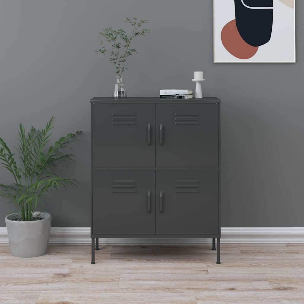 vidaXL Storage Cabinet Anthracite 80x35x101.5 cm Steel 1