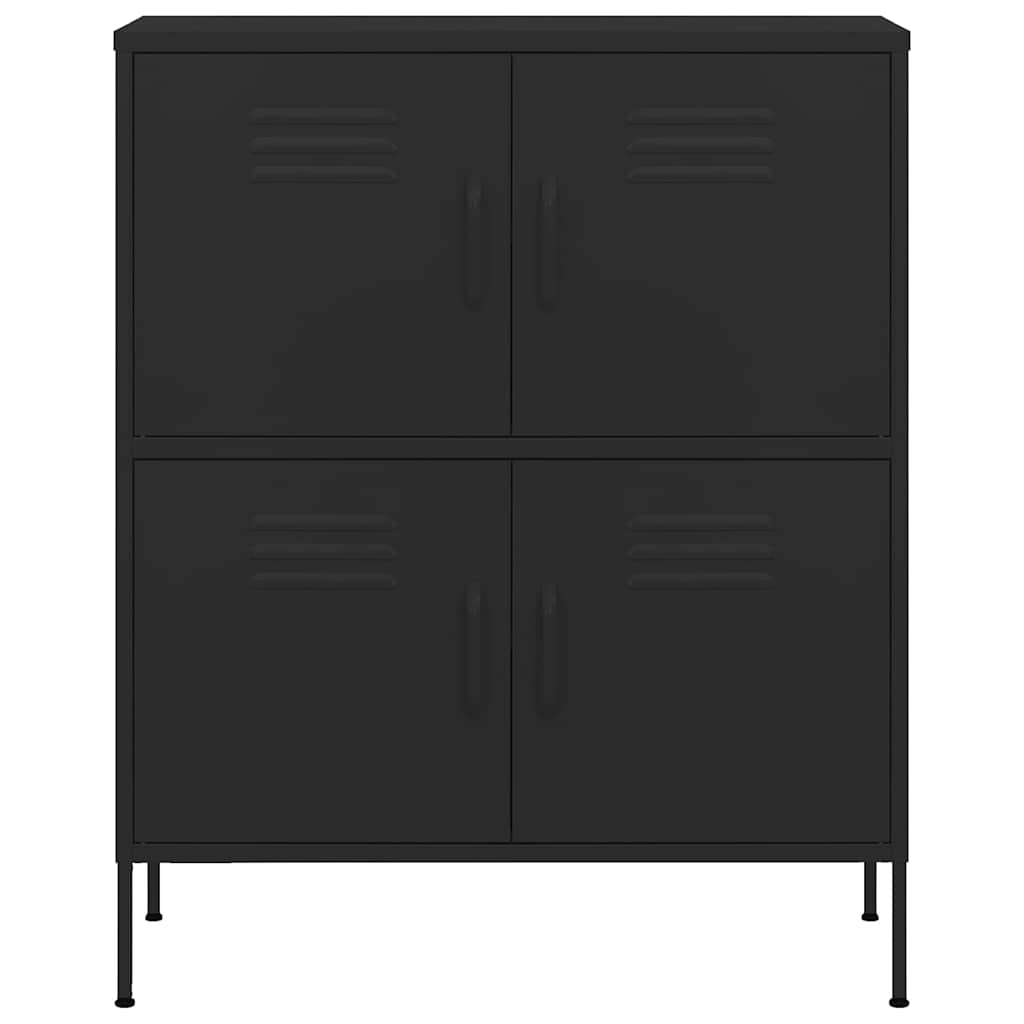 vidaXL Storage Cabinet Black 80x35x101.5 cm Steel 3