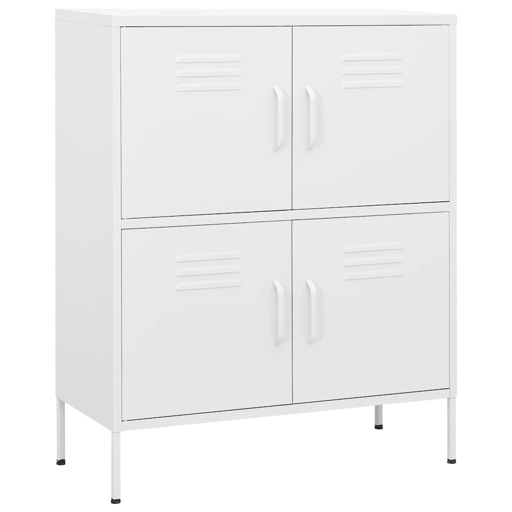 vidaXL Storage Cabinet White 80x35x101.5 cm Steel 2