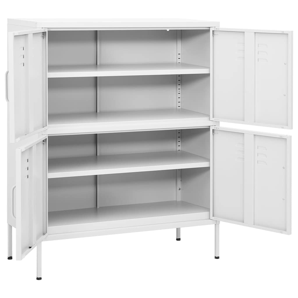 vidaXL Storage Cabinet White 80x35x101.5 cm Steel 6