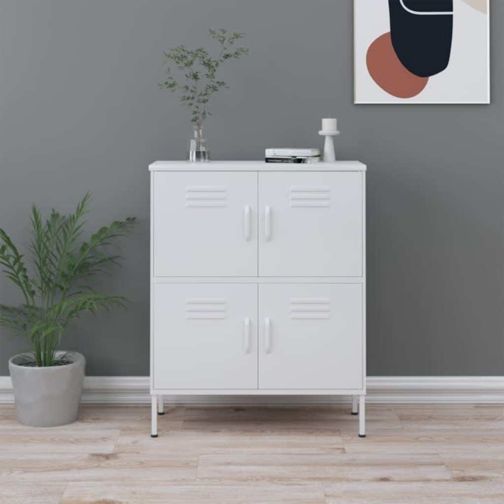 vidaXL Storage Cabinet White 80x35x101.5 cm Steel 1