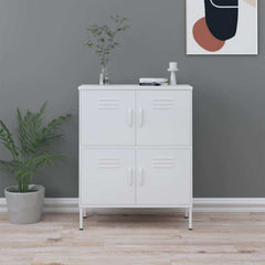 vidaXL Storage Cabinet White 80x35x101.5 cm Steel 1