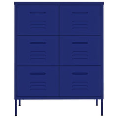vidaXL Drawer Cabinet Navy Blue 80x35x101.5 cm Steel 3