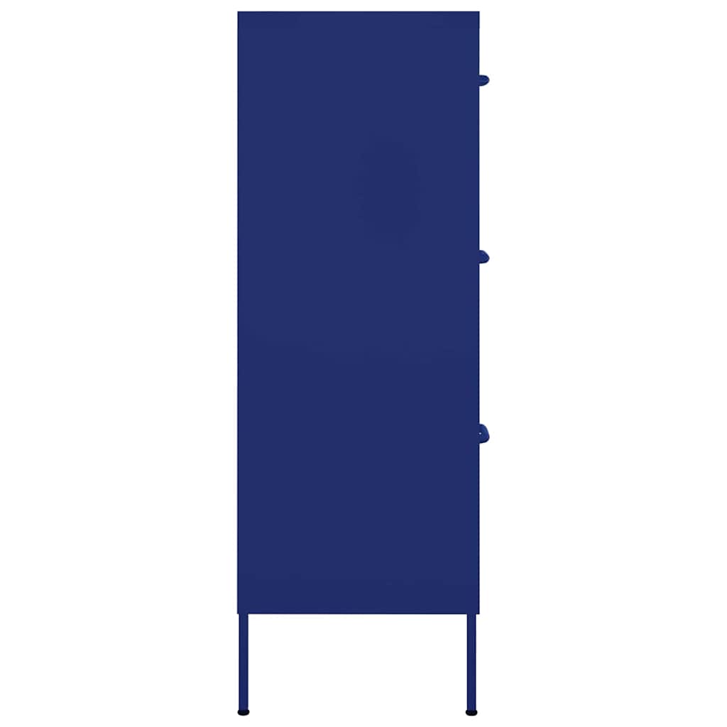vidaXL Drawer Cabinet Navy Blue 80x35x101.5 cm Steel 4