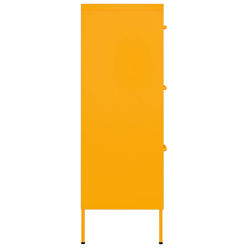 vidaXL Drawer Cabinet Mustard Yellow 80x35x101.5 cm Steel 4
